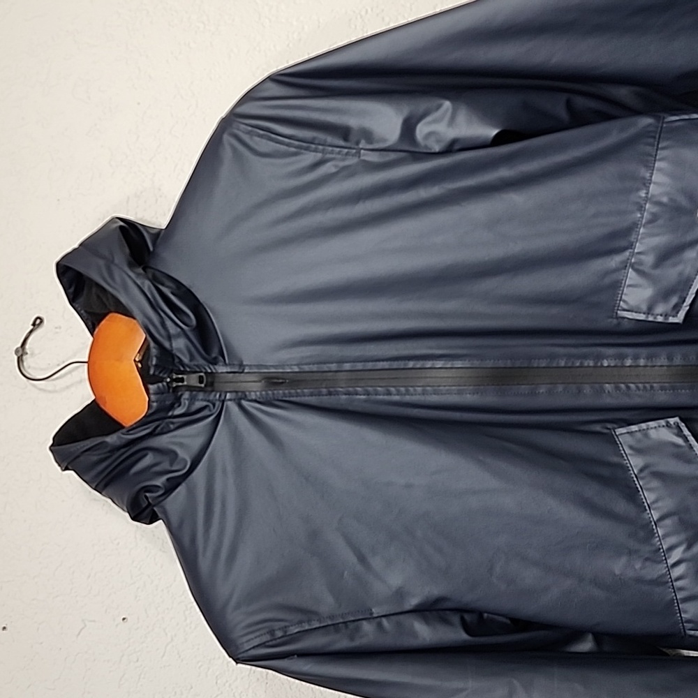 Zara Blue Vinyl Coat Sz. 13-14 cm - Picture 3 of 6